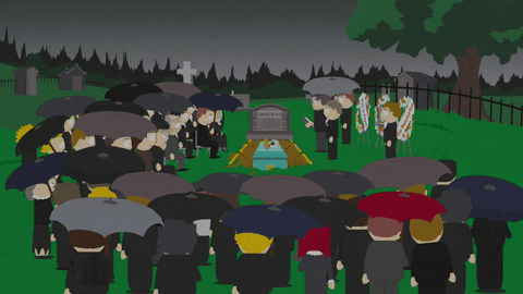 Sad Cartoon Funeral Service South Park GIF