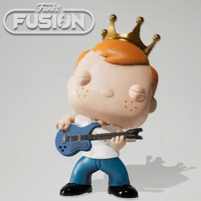 Funko Man Holding Guitar Wearing Crown GIF