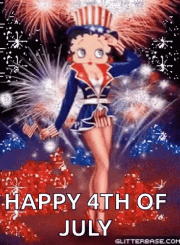 Funny 4th Betty Boop Fireworks GIF