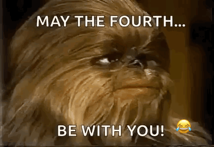 Funny 4th Smiling Chewbacca Star Wars GIF