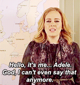 Funny Adele Says She Can't Say Hello Anymore GIF