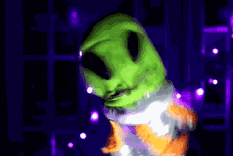 Funny Alien Dancing Puppet GIF
