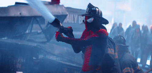 Funny Andrew Garfield Spiderman Fireman GIF