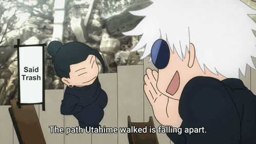 Funny Anime Chibi Gojo Satoru Teasting Utahime GIF