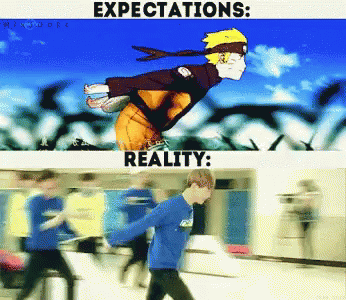 Funny Anime Running Expectation Vs Reality GIF