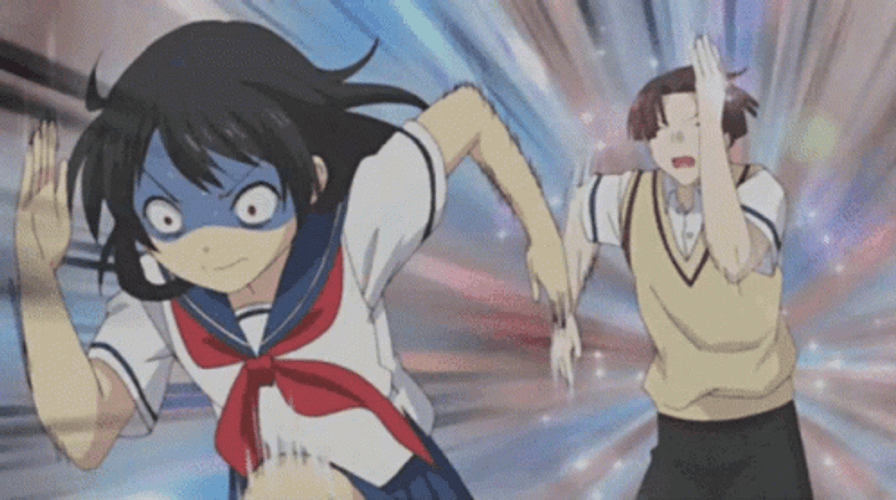 Funny Anime Running Girl Chase GIF