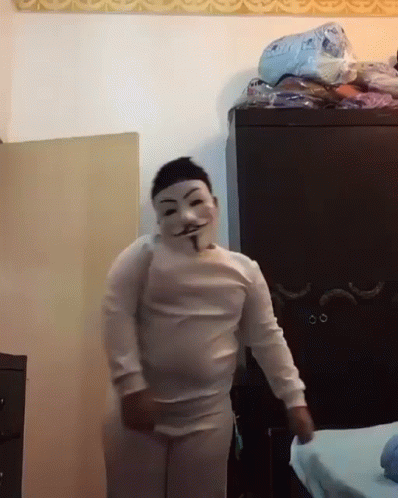 Funny Anonymous Hacker Costume Glow In The Dark GIF