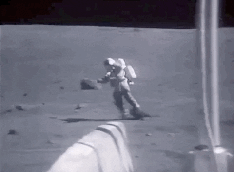 Funny Astronaut Walking On Moon Fail GIF