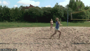 Funny Awkward Epic Fail Volleyball GIF