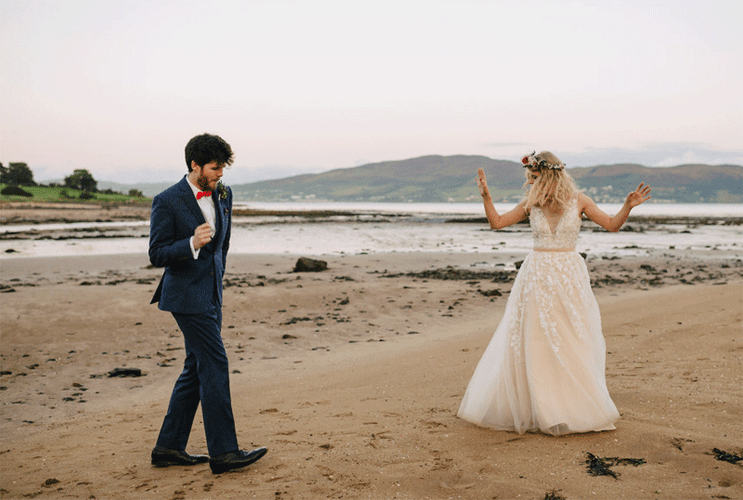 Funny Awkward Wedding Dance By The Beach GIF