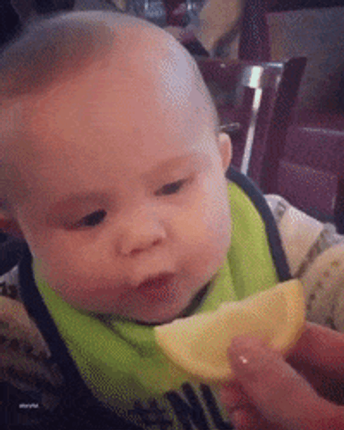 Funny Baby First Lemon Taste GIF