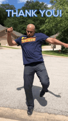 Funny Bald Guy Kicking Punching Thank You So Much GIF