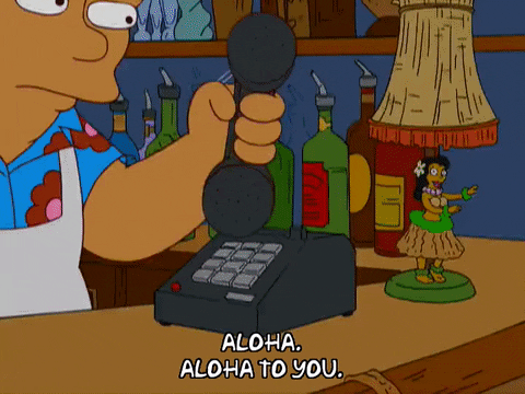 Funny Bart Simpson Phone Speaking Aloha GIF