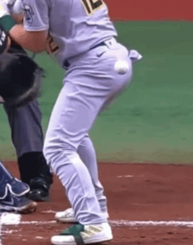 Funny Baseball Hitting Butt GIF