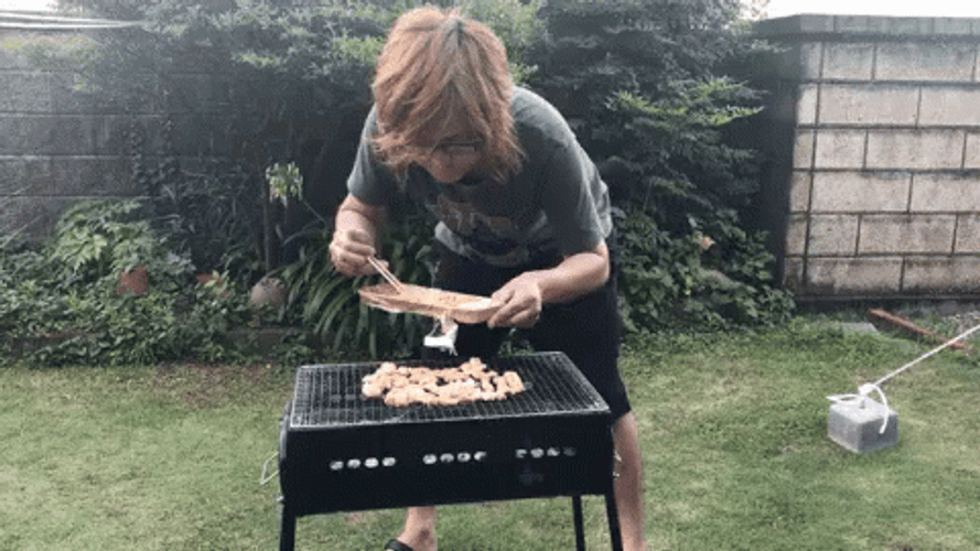 Funny Bbq Grilling Chopsticks Fail GIF