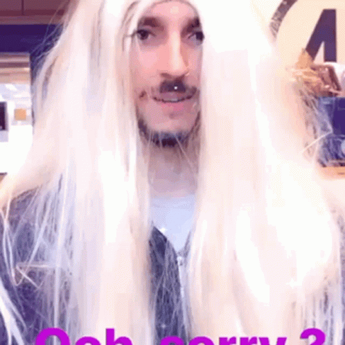 Funny Bearded Blonde Hair Flip GIF