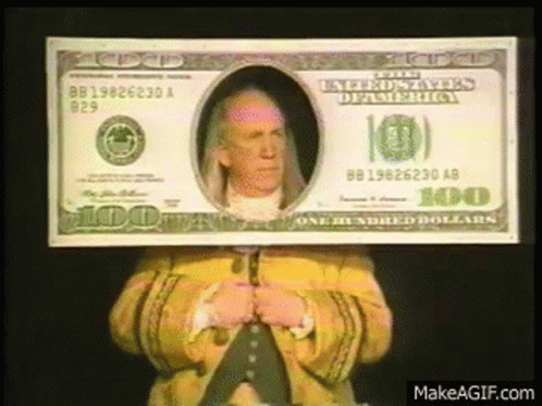 Funny Benjamin Franklin Dollar Bill Dancing GIF