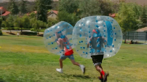Funny Big Hit Bubble Soccer GIF