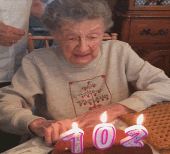 Funny Birthday Grandma Candle Blow GIF