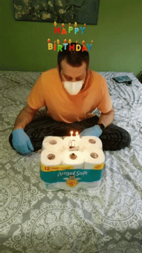 Funny Birthday Quarantine Tissue Cake GIF
