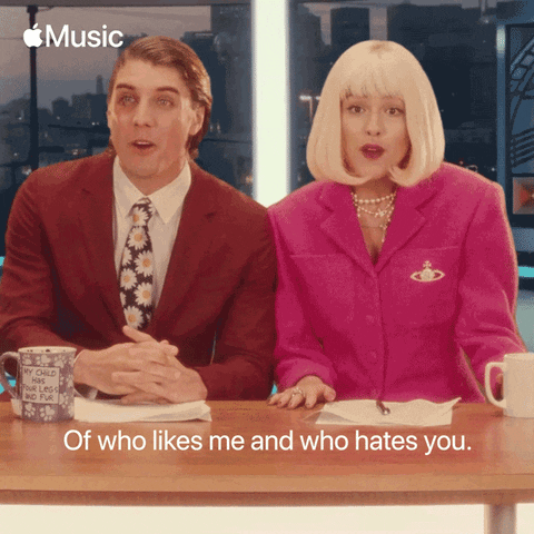 Funny Blonde Weatherman Couple Reporting GIF