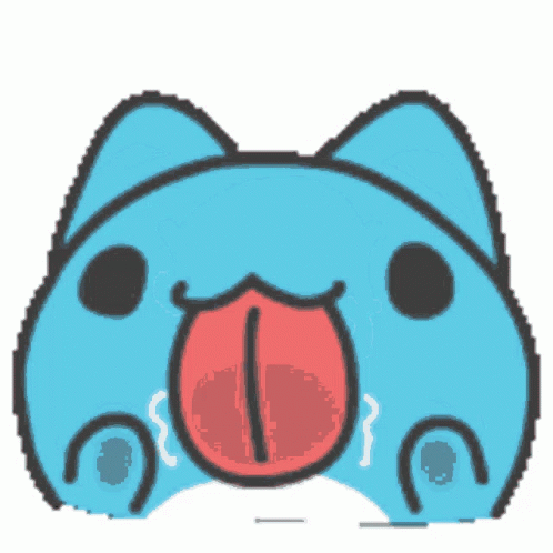 Funny Blue Cat Licking Glass GIF