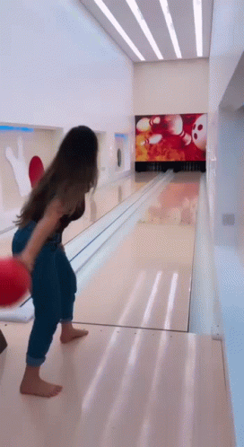 Funny Lady Weird Bowling Release GIF