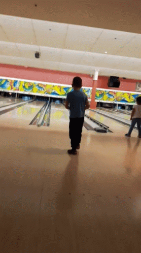 Funny Kid Double Hand Bowling Mishap GIF