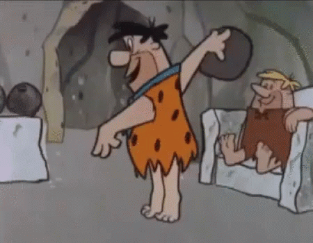 Funny Bowling Fred Flintstones Playing GIF