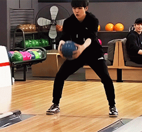Funny Bowling Jungkook Double Hand Release GIF