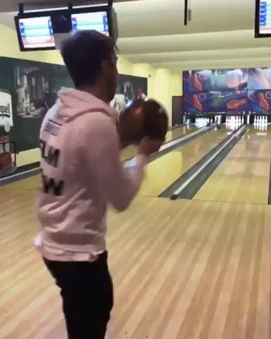 Funny Bowling Sidewall Kiss GIF