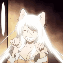Funny Busty Anime Girl Cat GIF