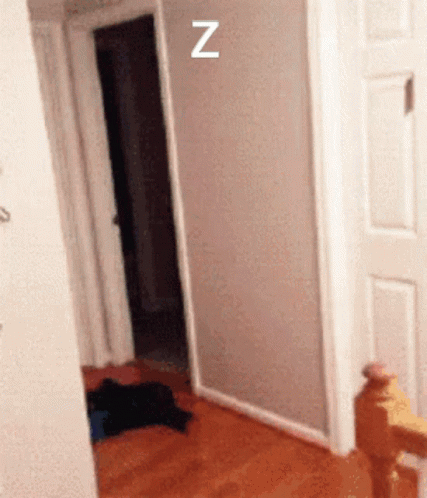 Funny Bye Man Jumping Through Closed Door GIF