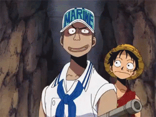 Funny Bye One Piece Luffy And Guy Anime GIF