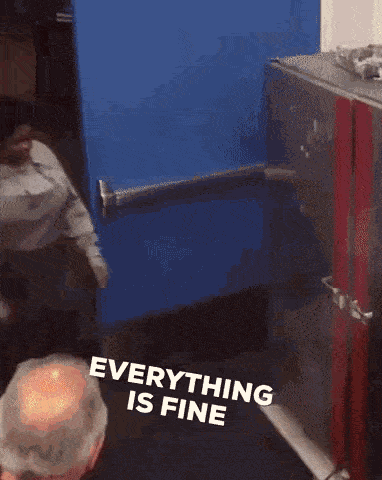 Funny Calm Staff Handles Fire Everything Is Fine GIF