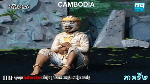 Funny Cambodia Historical Costume GIF