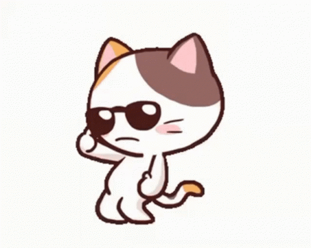 Funny Cartoon Cat With Glasses GIF 