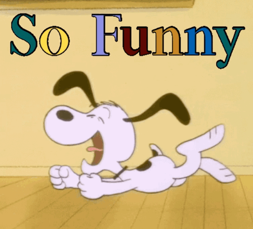 Funny Cartoon Dog Lying on Floor