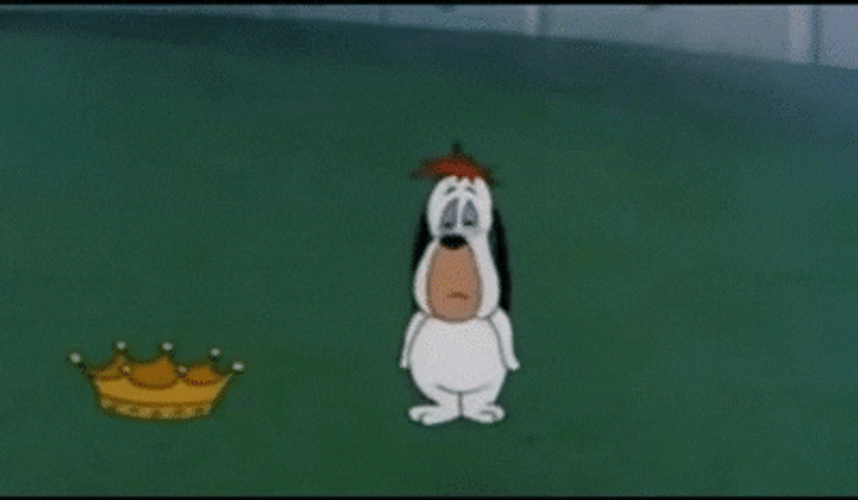 Funny Cartoon Droopy Beside Crown GIF
