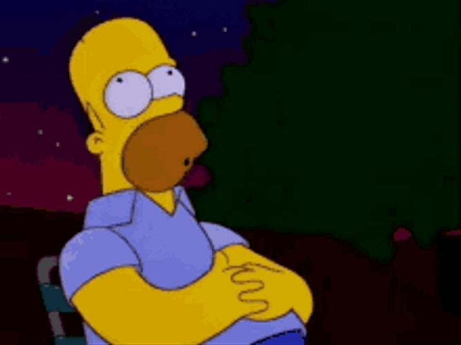 Funny Cartoon Homer Simpson Whistle Thinking GIF