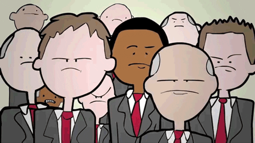 Funny Cartoon Men In Suit GIF