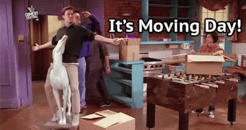 Funny Chandler And Joey Its Moving Day GIF