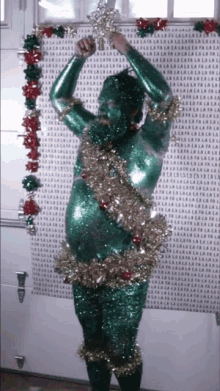 Funny Christmas Weird Glittered Man GIF