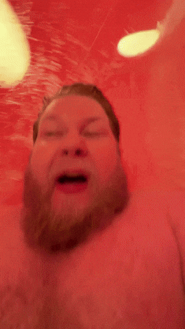 Funny Chubby Man Close Up Waterslide Face GIF