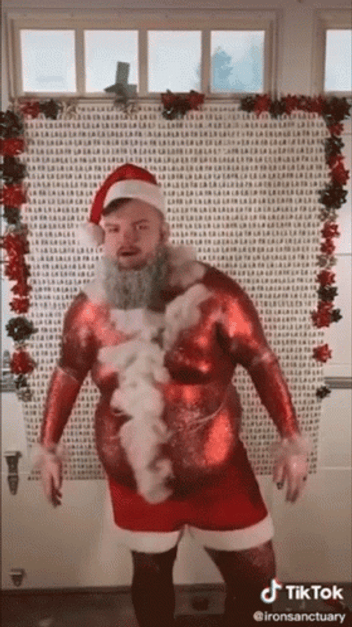 Funny Chubby Santa Grooving GIF