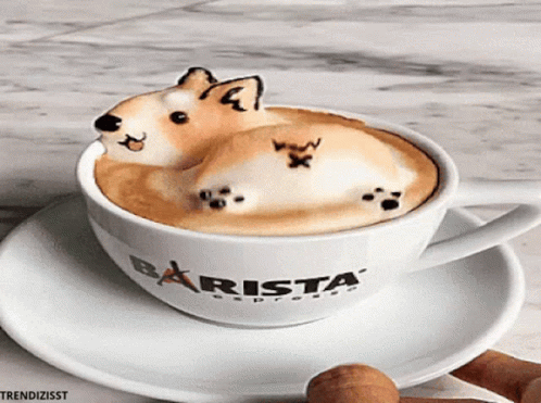 Funny Wiggly Dog Coffee GIF