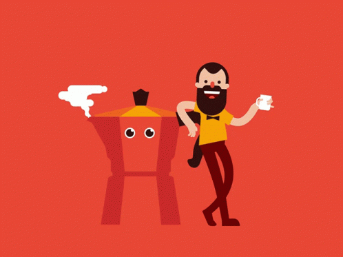 Funny Coffee Break Animation GIF