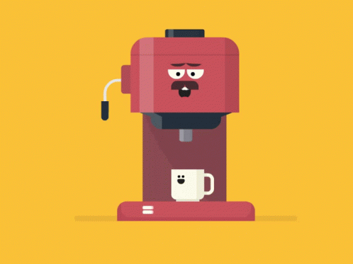 Funny Coffee Maker Animation GIF