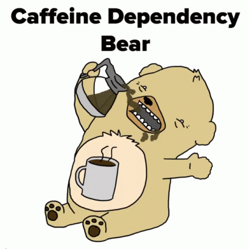 Funny Coffee Caffeine Dependency Bear GIF