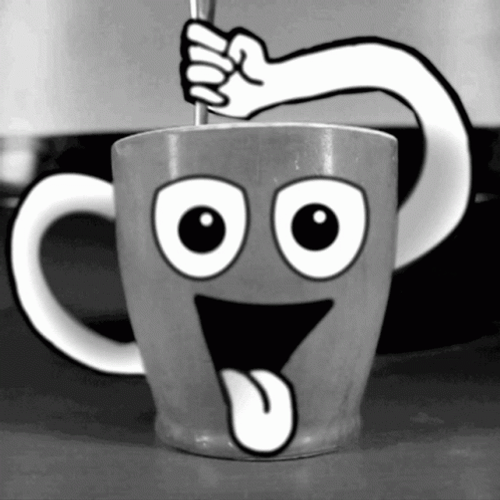 Funny Coffee Cup Face GIF